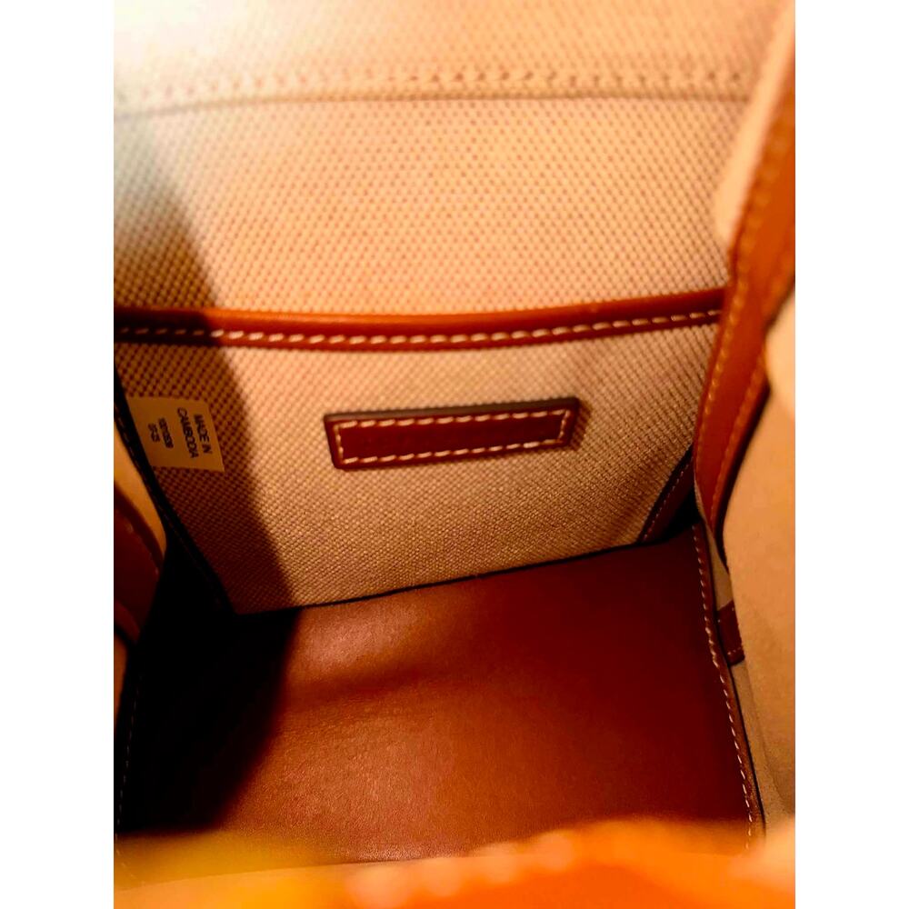 Tory Burch Blake Canvas Bucket Bag โ Natural & Classic Cuoio - NWOT - Picture 6 of 7